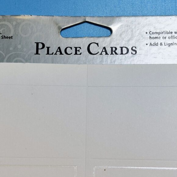 DIY Place Cards White & Silver Gartner Studios Party Wedding Shower 12 Sheets - Picture 4 of 6